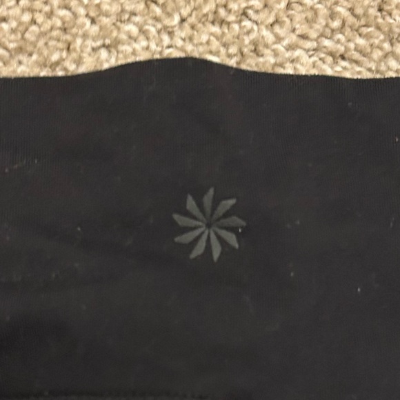 Athleta Black Capri Leggings Stash Pocket Textured Side Mesh Size Small - Picture 8 of 10